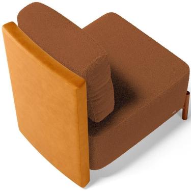 Imagem de Poltrona Decorativa Sala De Estar Living Hungria L02 Couríssimo Whisky Bouclê Terracota