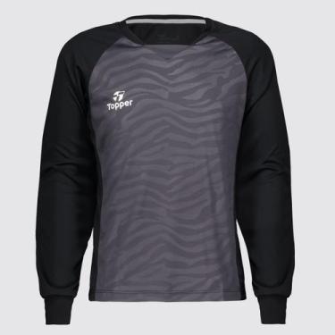 Imagem de Camiseta Topper Goleiro Ethnic Manga Longa Juvenil Cinza, 8 ANOS