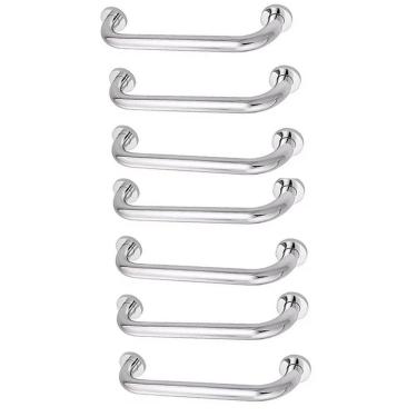 Imagem de Alça De Apoio Inox Barra 30cm Kit 7 Unidades Acessibilidade Segurança Idoso Cadeirante Box