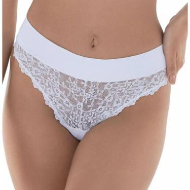 Imagem de Calcinha Fio Dental com Renda DeMillus Vanille(51042), Branco, G