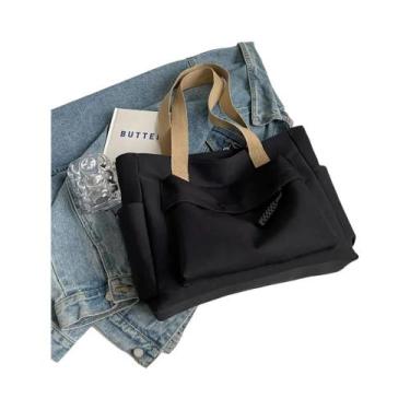 Imagem de Bolsa Tote De Nylon Leve E Dobrável Com Múltiplos Bolsos Para Escritór