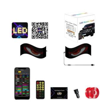 Imagem de Painel De LED RGB Flexível Para Carro: Letreiro De Pixel Matriz Com An