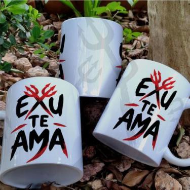 Imagem de Canecas Exú Te Ama 325ml Ceramica - ABRAKADABRA33