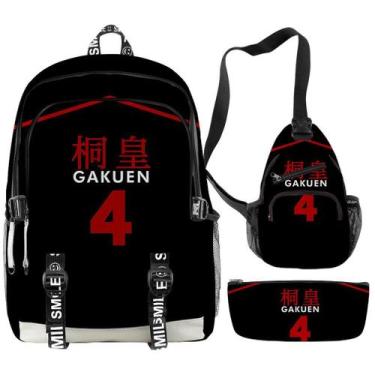 Imagem de Conjunto de mochilas escolares Kurokos Basketball com carregamento USB