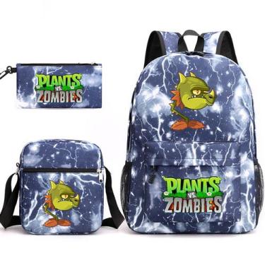 Imagem de Conjunto de mochilas escolares Plants Zombies Snapdragons Kids 3 unida