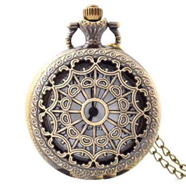 Imagem de Relógio de bolso Retro Spider Web Quartz com corrente unissex - yiweis