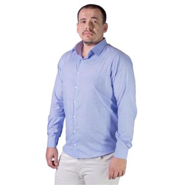 Imagem de Camisa Manga Longa Essencial Slim Masculina Ogochi 001520002 Azul-Masculino
