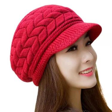 Imagem de Boné Touca Gorro Chapéu de Lã Forrado Inverno Malha Feminino - Modas F