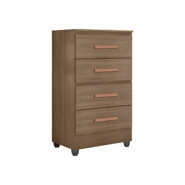 Imagem de Cômoda Lite 4 Gavetas Carvalho Oak - Móveis Leão