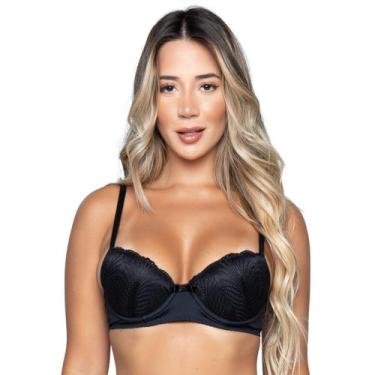 Imagem de Sutiã Com Aro Vekyo Bojo e Renda Básico Roupa Íntima, GG, Preto