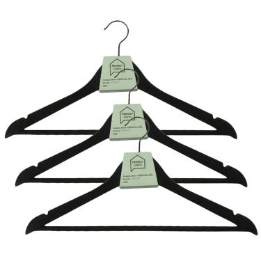 Imagem de Conjunto de Cabides em Plástico Cazza Preto 3 Unidades