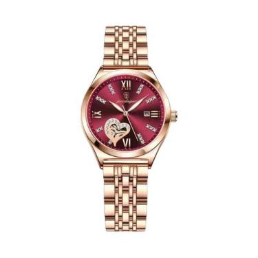 Imagem de Relógio De Pulso Feminino À Prova d'Água Com Data Luminosa Em Aço Inox