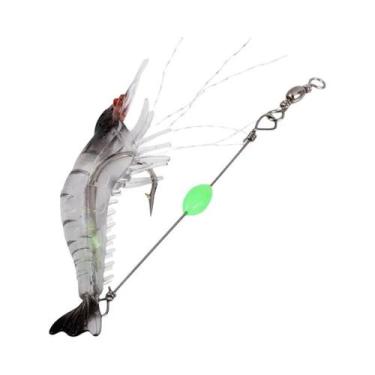 Imagem de Isca De Pesca Luminosa De Camarão Macio 6g 90mm, Conjunto De 3 Peças S