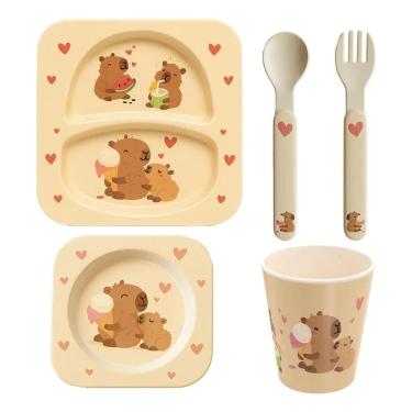 Imagem de Jogo De Refeição Infantil 5 Peças Capivara Capikids Mimo Style