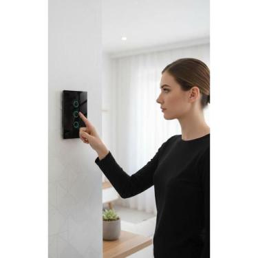 Imagem de Interruptor Smart 3 Teclas Touch 110/220V Bivolt Preto - Congratulatio