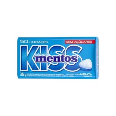 Imagem de Pastilhas, Mentos, Kiss, Sem Açúcar, Sabor de Menta - 35g | 50 Unidades