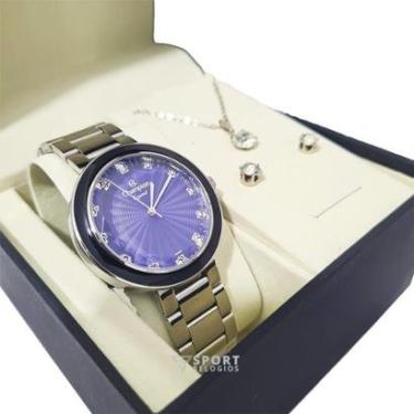 Imagem de Relógio Champion Feminino Analógico Prata Azul CN29972Y-Feminino