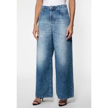 Imagem de Calça Jeans Guess Wide Leg Azul Claro-Feminino