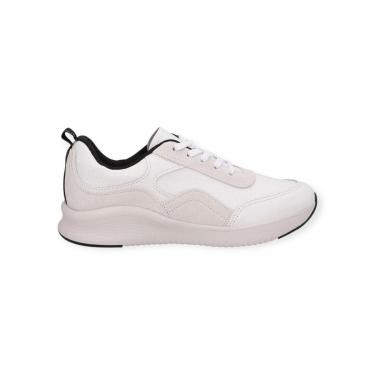 Imagem de Tênis Feminino Usaflex Couro Cadarço Sport Branco-Feminino