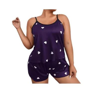 Imagem de Conjunto De Pijamas Sexy Sem Mangas Para Mulheres plus Size, Roupas De