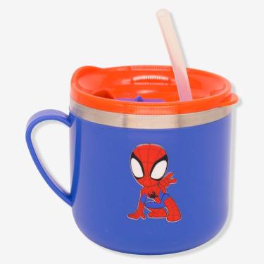 Imagem de Caneca Infantil Caneca Flip Infantil Homem Aranha para Bebidas em Aço Inoxidável com Ta...