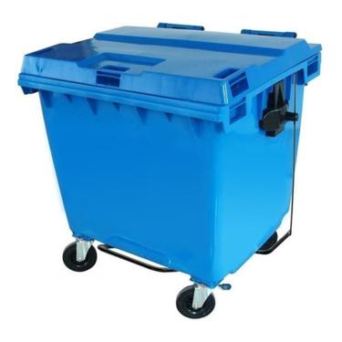 Imagem de Contêiner Contentor Lixeira com Pedal C1000 Capacidade 1000L-400KG Rodas Giratórias com...