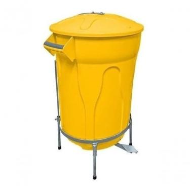 Imagem de Cesto Lixeira Plástico Pedal com Armação 20L Polipropileno Abertura com Pedal em Aço Ca...
