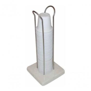 Imagem de Dispenser de Mesa para Copo de Café A31 para Organizar Copos 50ML em Granito e Aço Inox com Base Estável para Uso