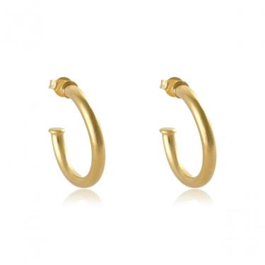 Imagem de Brinco Argola Grossa Pequena Banhado Em Ouro 18k [f027]