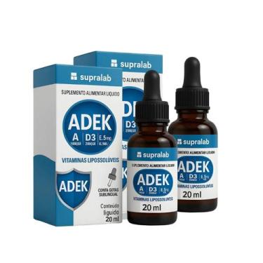 Imagem de Vitamina K2 A E D3 2000ui Vitamina ADEK Kit 2 frascos x 20 ml gotas su