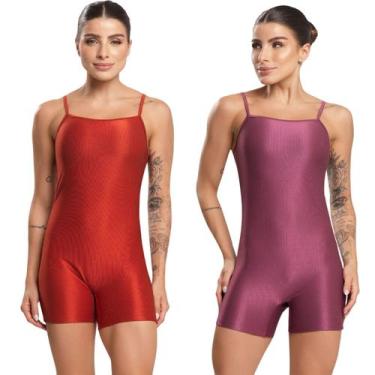 Imagem de KIT 2 Macaquinho Fitness Blackout Alcinha Slim Bella Fiore Canelado Se