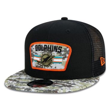 Imagem de Boné 9Fifty Trucker Miami Dolphins Salute To Service NFL Snapback Aba Reta New Era Masc...