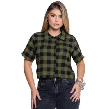 Imagem de Camisa Xadrez Feminina Country Festa Junina Manga Curta São João - Mam