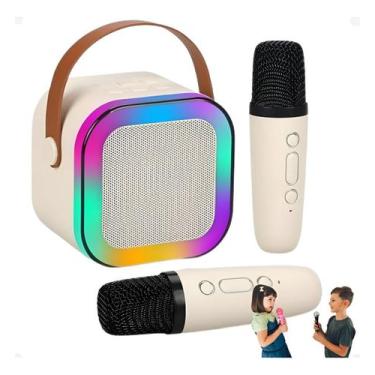 Imagem de Caixa Som Karaokê Bluetooth Infantil 2 Microfone Led Premium - Caixinh