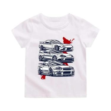 Imagem de Camiseta Casual Infantil Unissex Com Estampa De Carro Do Anime Initial