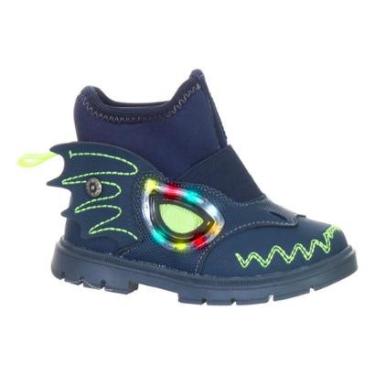Imagem de Tenis Infantil Botinha Dinossauro Dragonite Com Luz De Led Luminoso Azul-Masculino