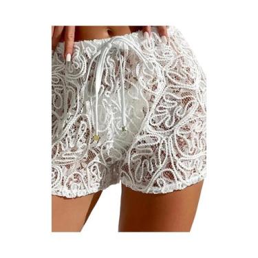 Imagem de Calças de banho femininas de verão, transparentes, vazadas - NONE, BR-