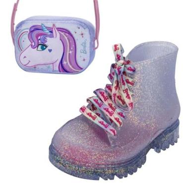 Imagem de Bota Coturno Infantil Menina Impermeavel Barbie Powerfull, Vidro glitt