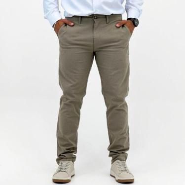 Imagem de Calça Ogochi Esporte Fino Slim em Sarja Masculina, 50, Cappucino