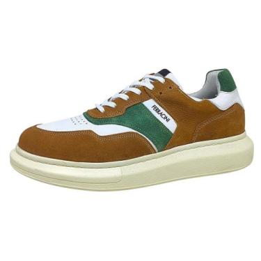 Imagem de Sapatenis Masculino em Couro Moderno Impulse Ferracini, Caramelo, 40