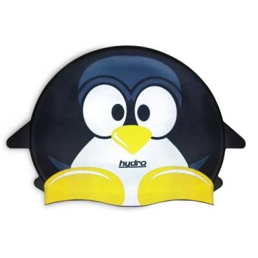 Imagem de Touca De Natação Infantil Animals Mod. Pinguim - Hydro, Preto, Amarelo