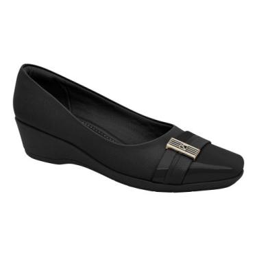 Imagem de Sapato Feminino Piccadilly Salto Anabela Médio Ref. 143192, Preto, 38