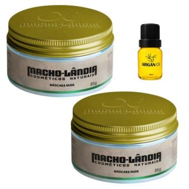 Imagem de Kit 2 Pomada Capilar Macho-Lândia Nude 86g E Óleo De Argan - Macho Lân