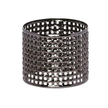 Imagem de Porta Guardanapos Rattan para Mesa Posta em Ferro Resistente para Decoração Grafite Mimo Style