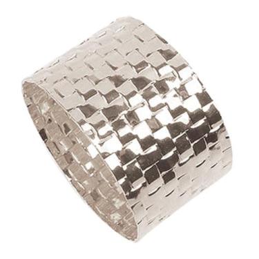 Imagem de Porta Guardanapo Quadriculado Prata 4 Peças - Class Home