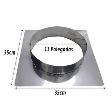 Imagem de Adaptador De Inox 430 Duto 11 Polegadas 35x35 Chaminé Forno - INOX LAU
