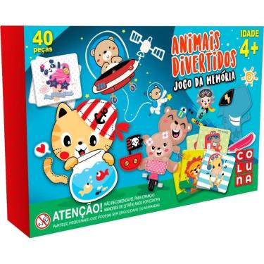 Imagem de Jogo de Memória Animais Divertidos com 40 Peças para Crianças a Partir de 4 Anos Coluna