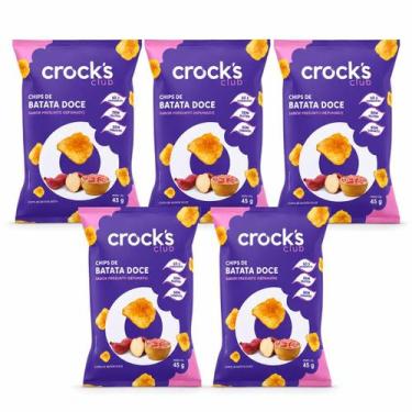 Imagem de Combo 5 uni crocks club batatas doce chips sal rosa do himalaia 45g