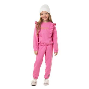 Imagem de Conjunto Moletom Infantil Feminino Casaco + Calça Brincar e Arte 8480,