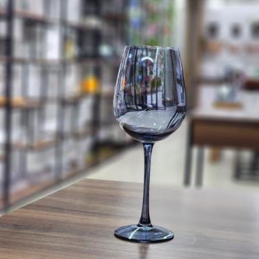 Imagem de Cj.6 Taças para Vinho de Vidro Cinza 455ml Linha Desire - Unik